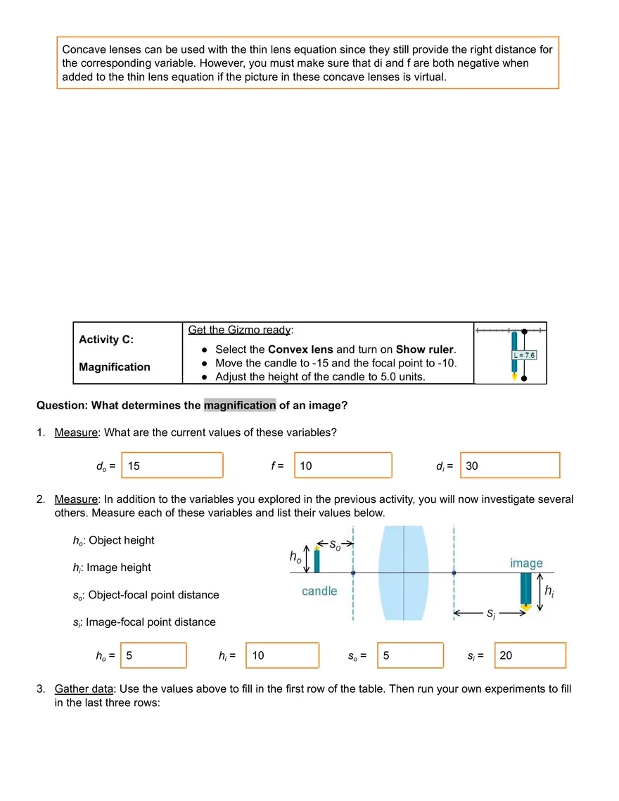 Ray Tracing Worksheet Answers