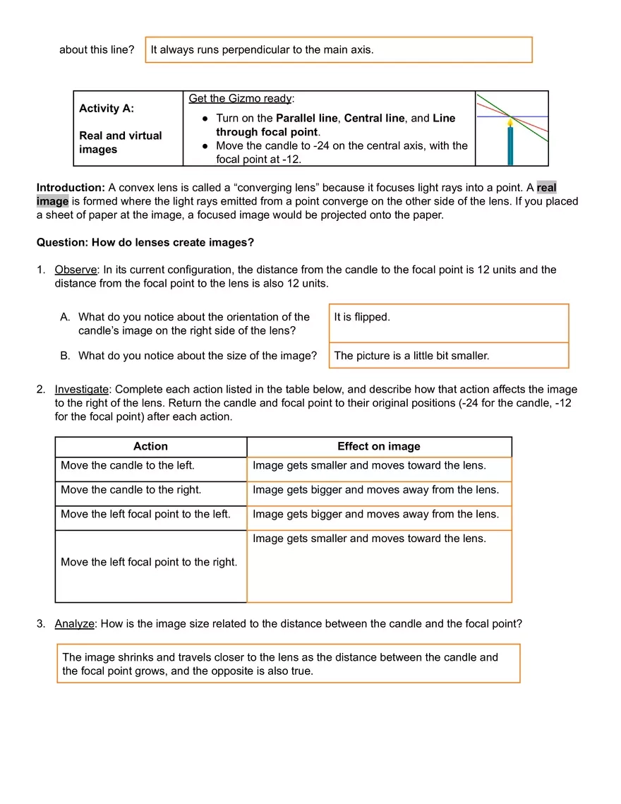 Ray Tracing Lenses Gizmo Answer Key Edubirdie