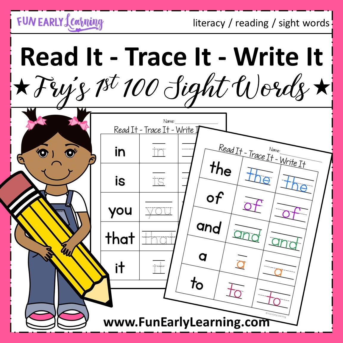 Read It Trace It Write It Fry s First 100 Sight Words Fun Read It Trace It Write It Fry s First 100 Sight Words Fun