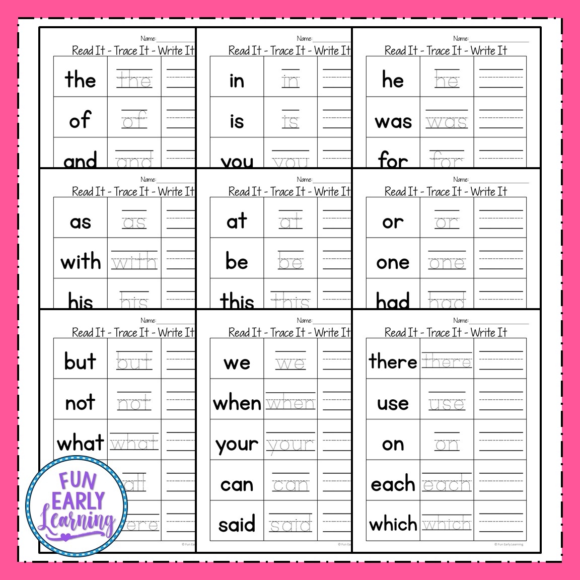 Read It Trace It Write It Fry s First 100 Sight Words Fun Read It Trace It Write It Fry s First 100 Sight Words Fun
