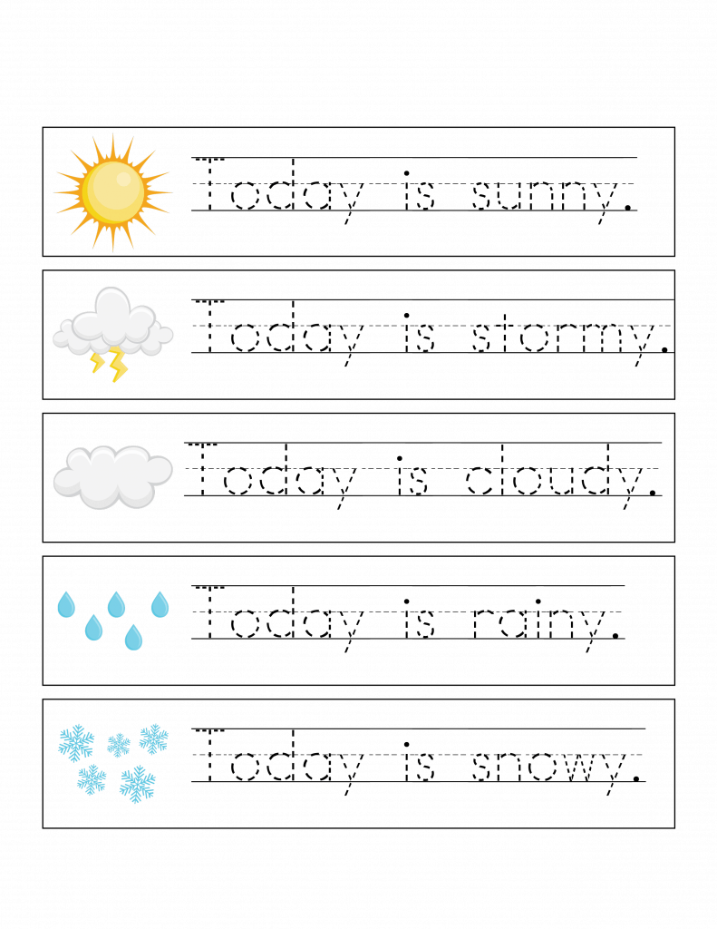 Record The Weather Writing Practice amp Weather Match Game Printables