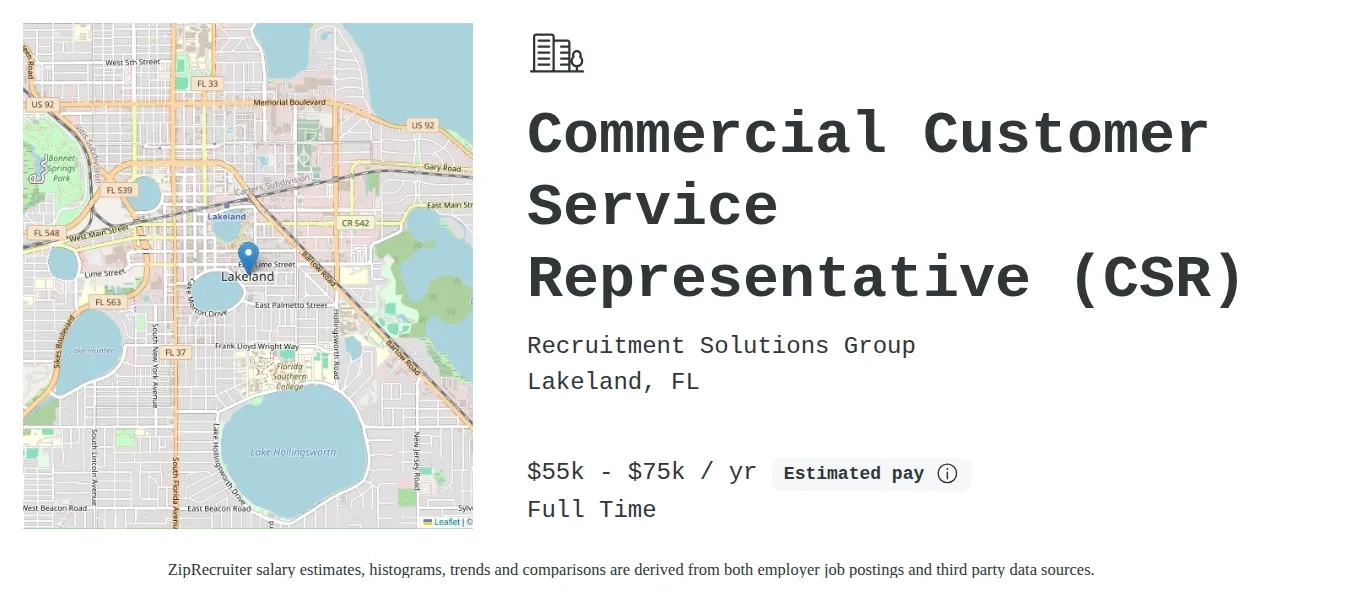 Recruitment Solutions Group Commercial Customer Service 