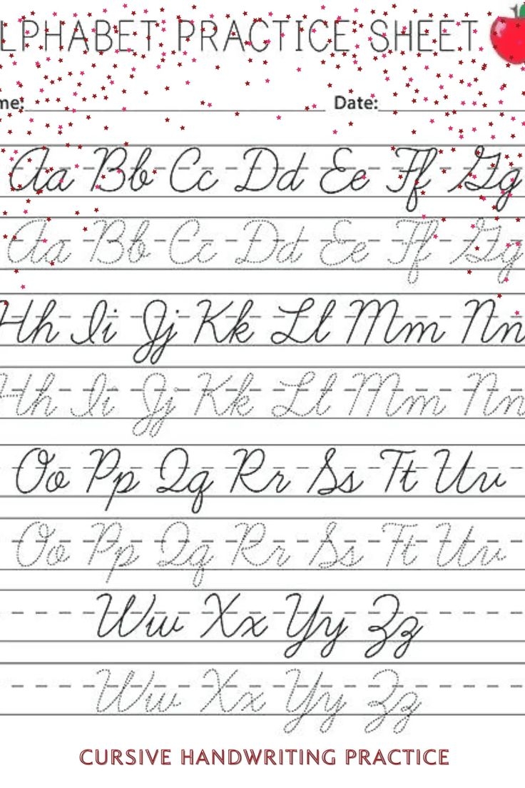 Alphabet Cursive Tracing