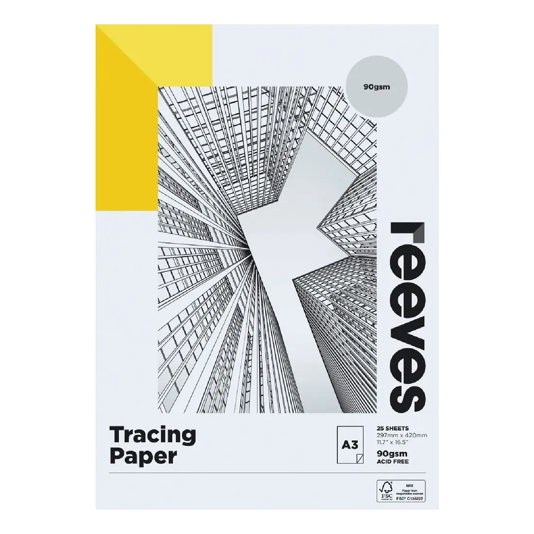 Reeves Tracing Pad 90gsm 25 Sheets A3 Kmart