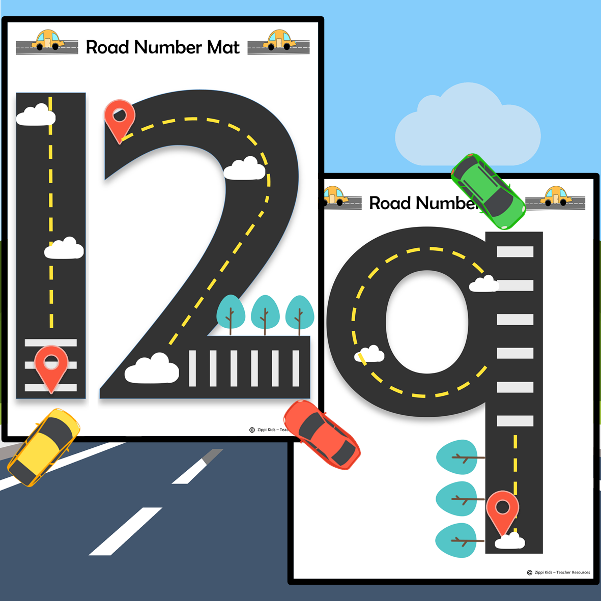 Road Number Mats 0 20 Road Number Tracing Made By Teachers