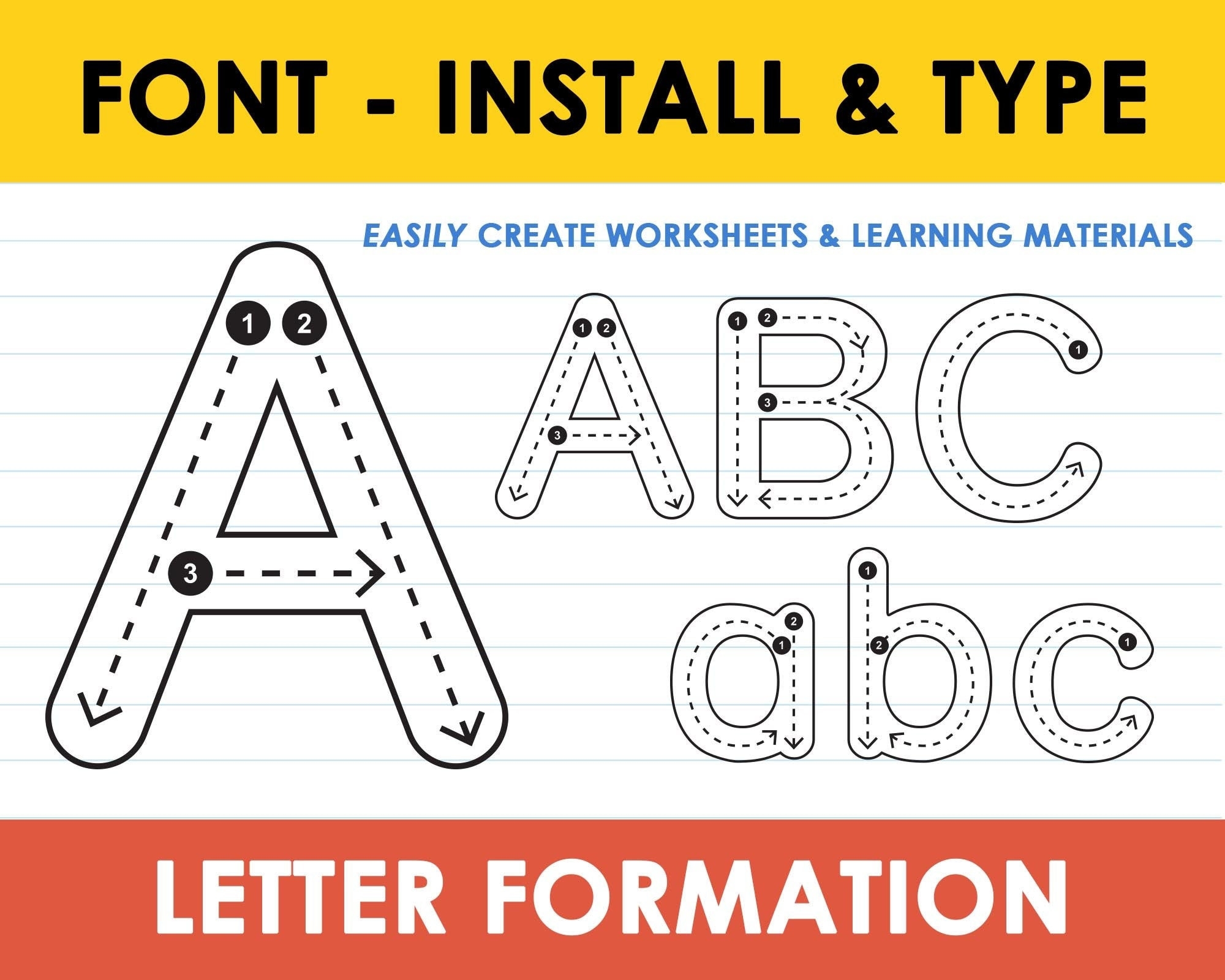 School Font Writing Practice Tracing Font Preschool Learning 