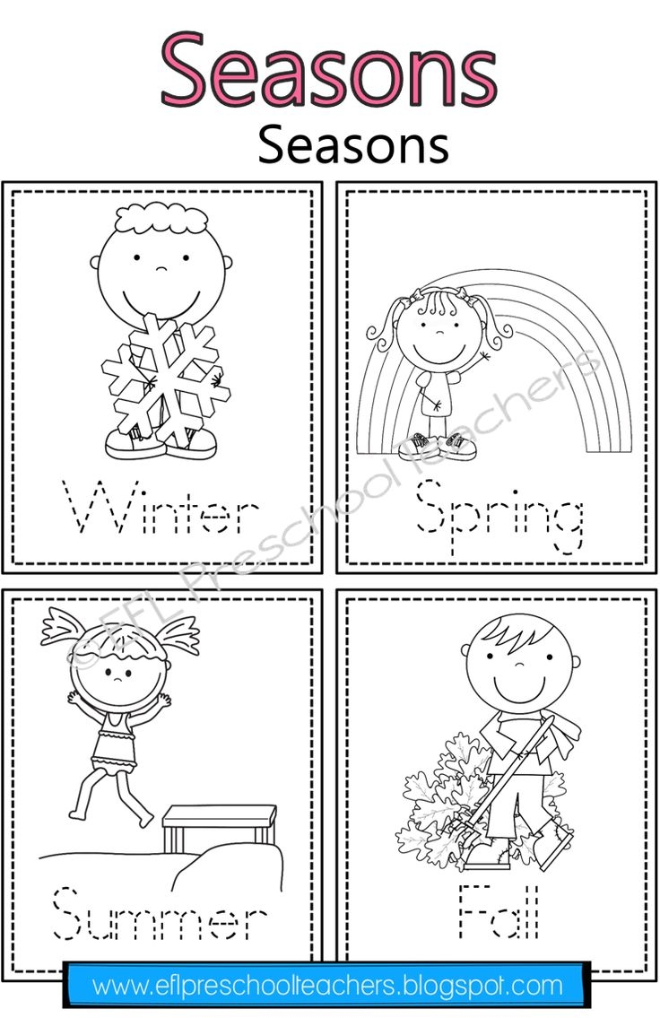 Seasons Unit Worksheets For Preschool ESL