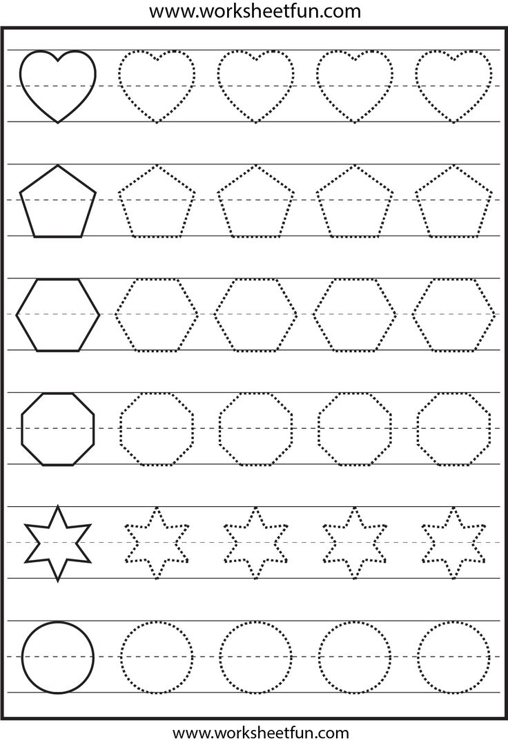 Shape Tracing Circle Pentagon Oval Heart Square Hexagon 