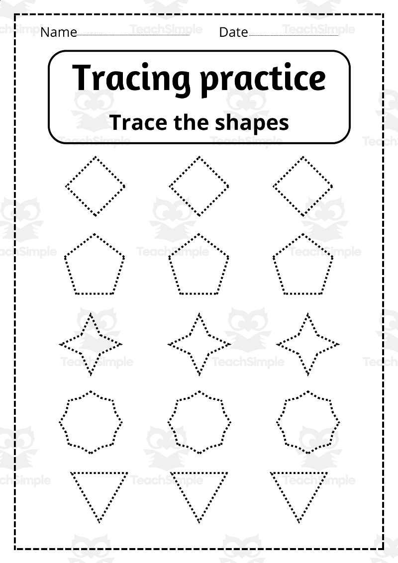 Tracing Simple Shapes Worksheets