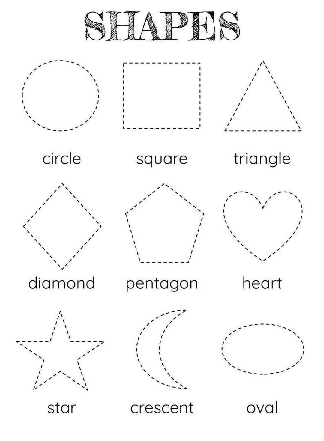 Shape Tracing Worksheet Montessori Shapes For Preschool 