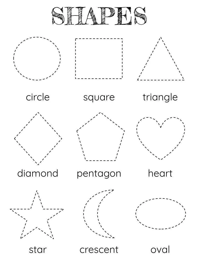 Shape Tracing Worksheet Montessori Shapes For Preschool 