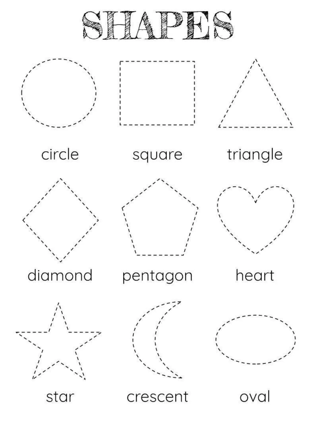 Shape Tracing Worksheet Montessori Shapes For Preschool 