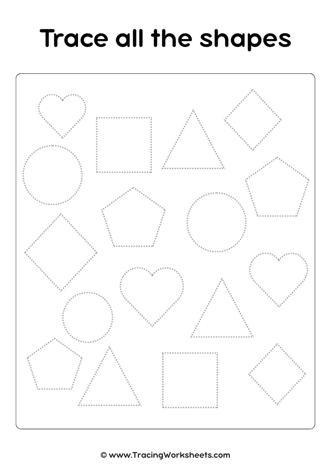Shape Tracing Worksheets 18 Free Worksheets