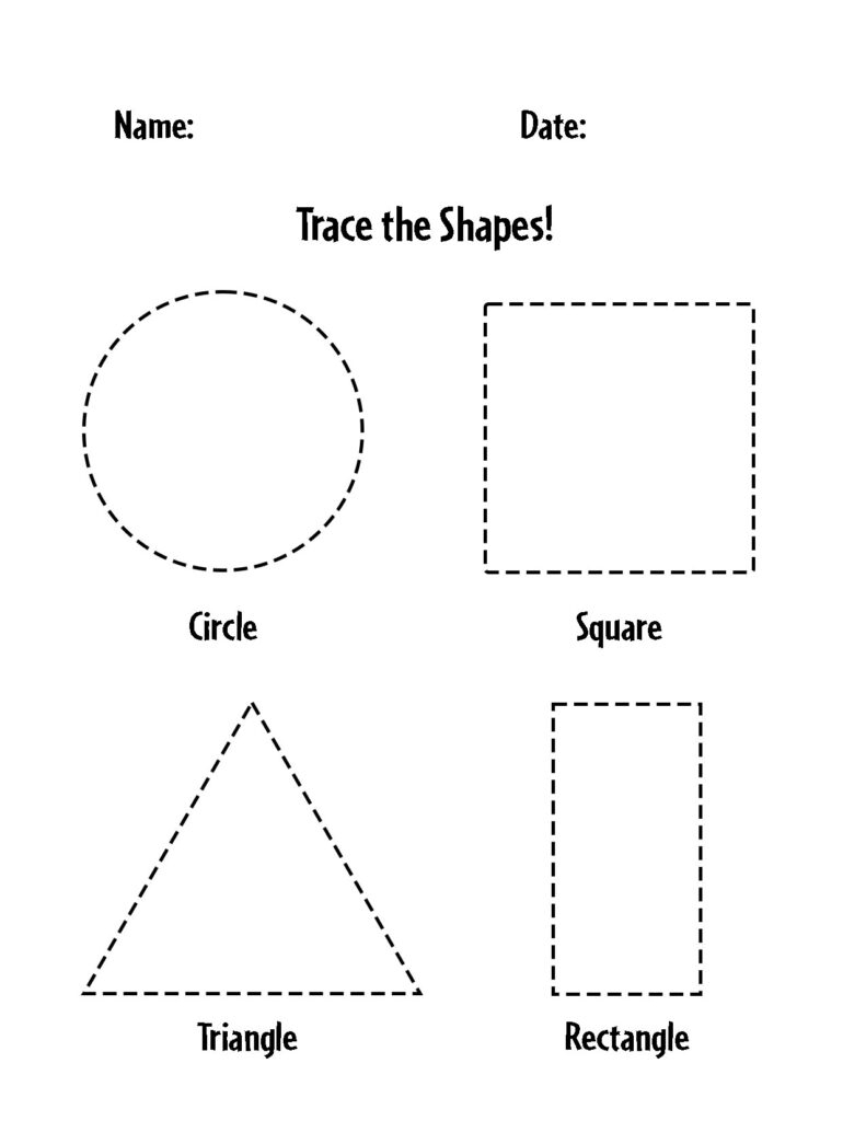 Free Printable Tracing Shapes Worksheets Pdf