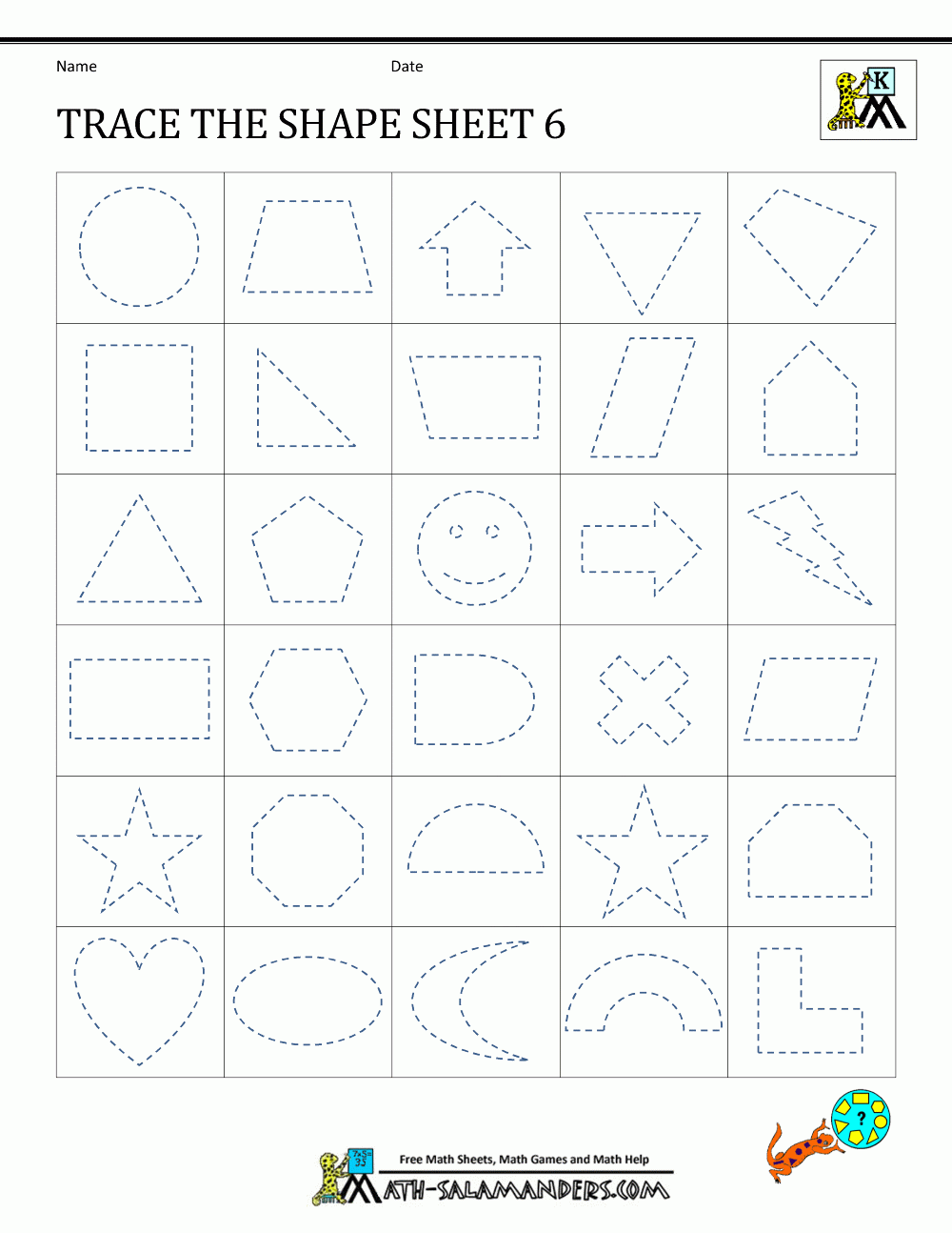 Shape Tracing Worksheets Kindergarten Shape Tracing Worksheets Kindergarten