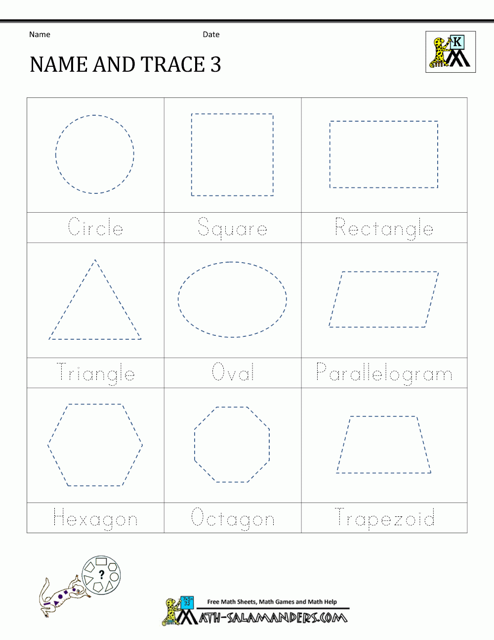 Tracing Shapes For Preschool