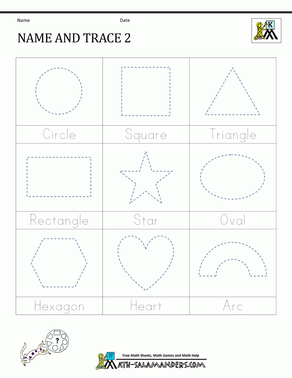 Shape Tracing Worksheets Kindergarten Shape Tracing Worksheets Kindergarten