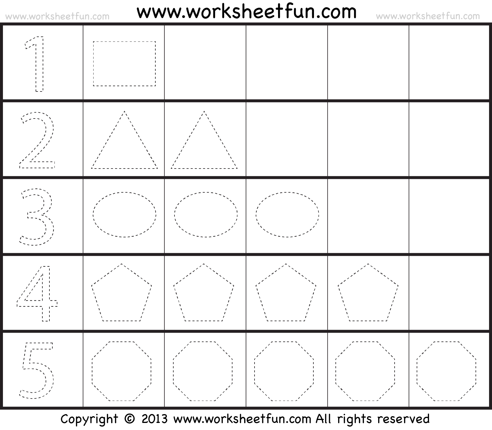 Shapes And Numbers Tracing Worksheet FREE Printable Worksheets 