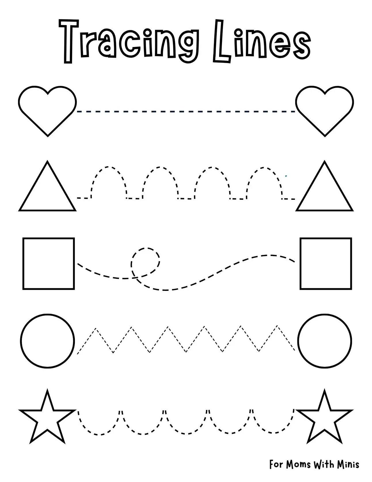 Printable Shape Tracing Worksheets