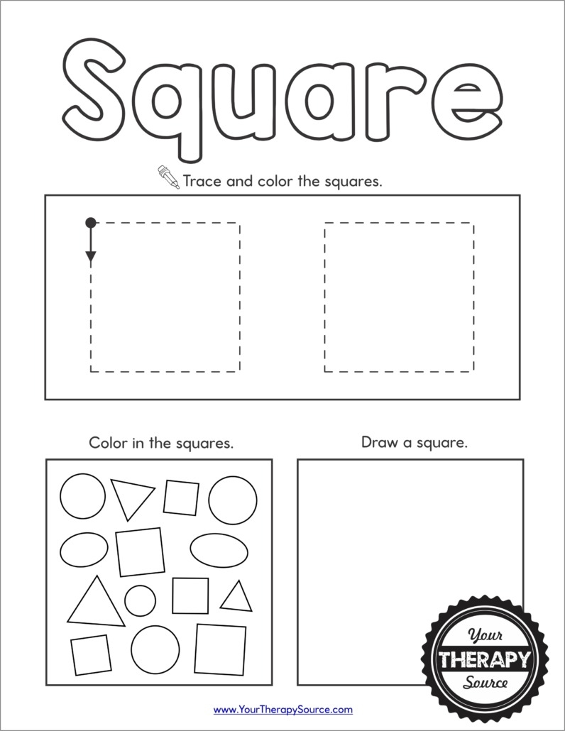Square Tracing Worksheets For Preschool Square Tracing Worksheets For Preschool