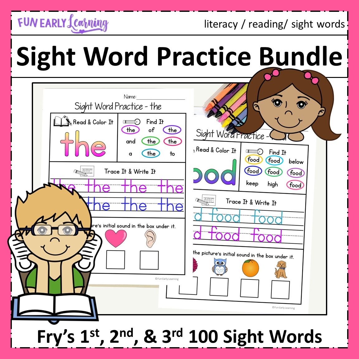 Sight Word Practice Bundle Fry s 1st 2nd And 3rd 100 Sight Words