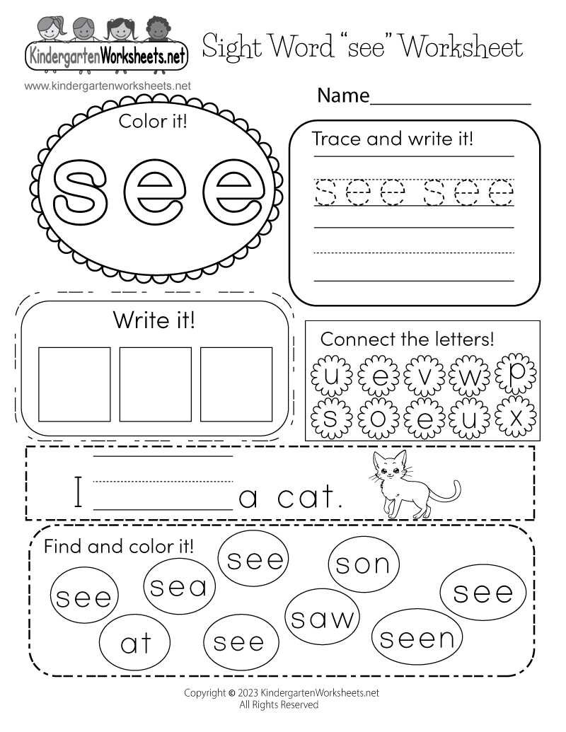 Sight Word see Worksheet Free Printable Digital amp PDF Sight Word see Worksheet Free Printable Digital amp PDF