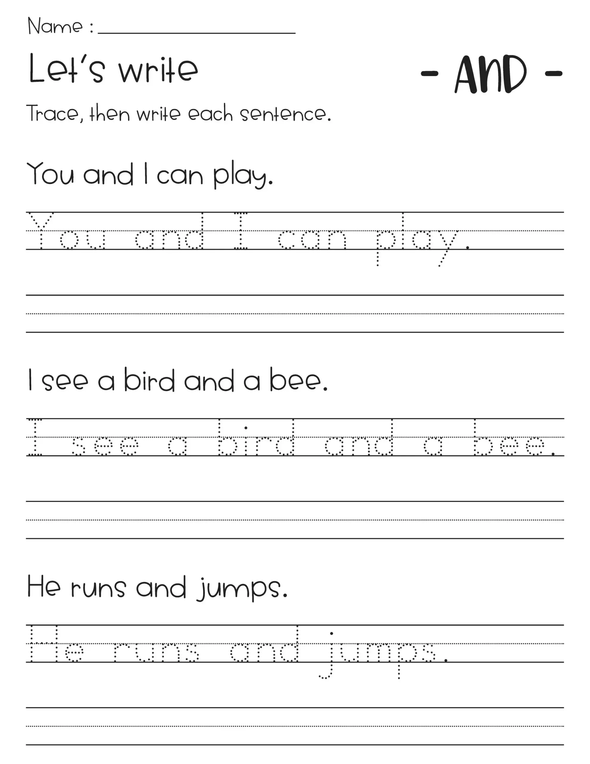 Sight Word Sentences Writing And Tracing Worksheets Etsy