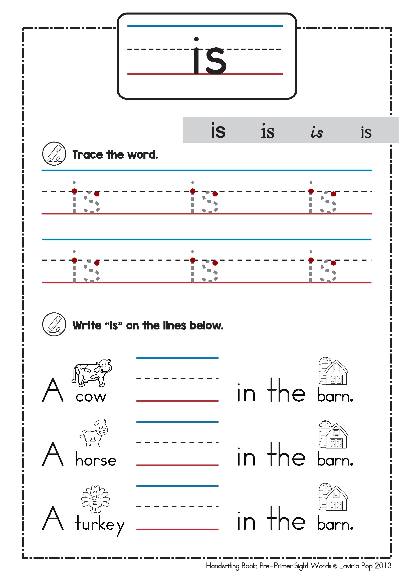 Sight Words Handwriting Tracing Book