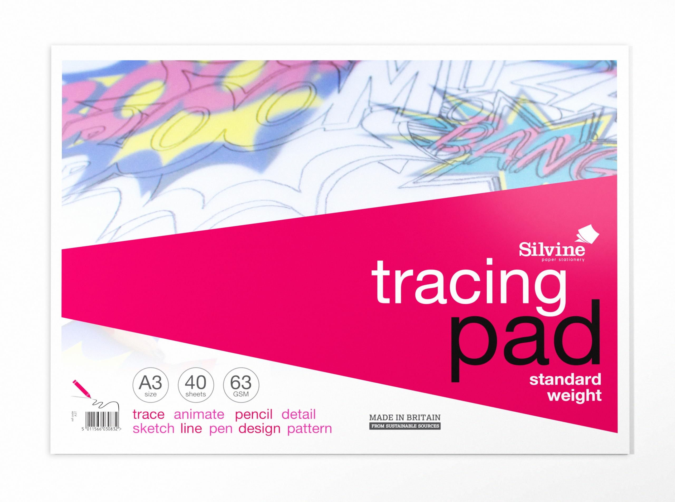 Silvine A3 Everyday Tracing Pad 40 Sheets Of Quality Lightweight 