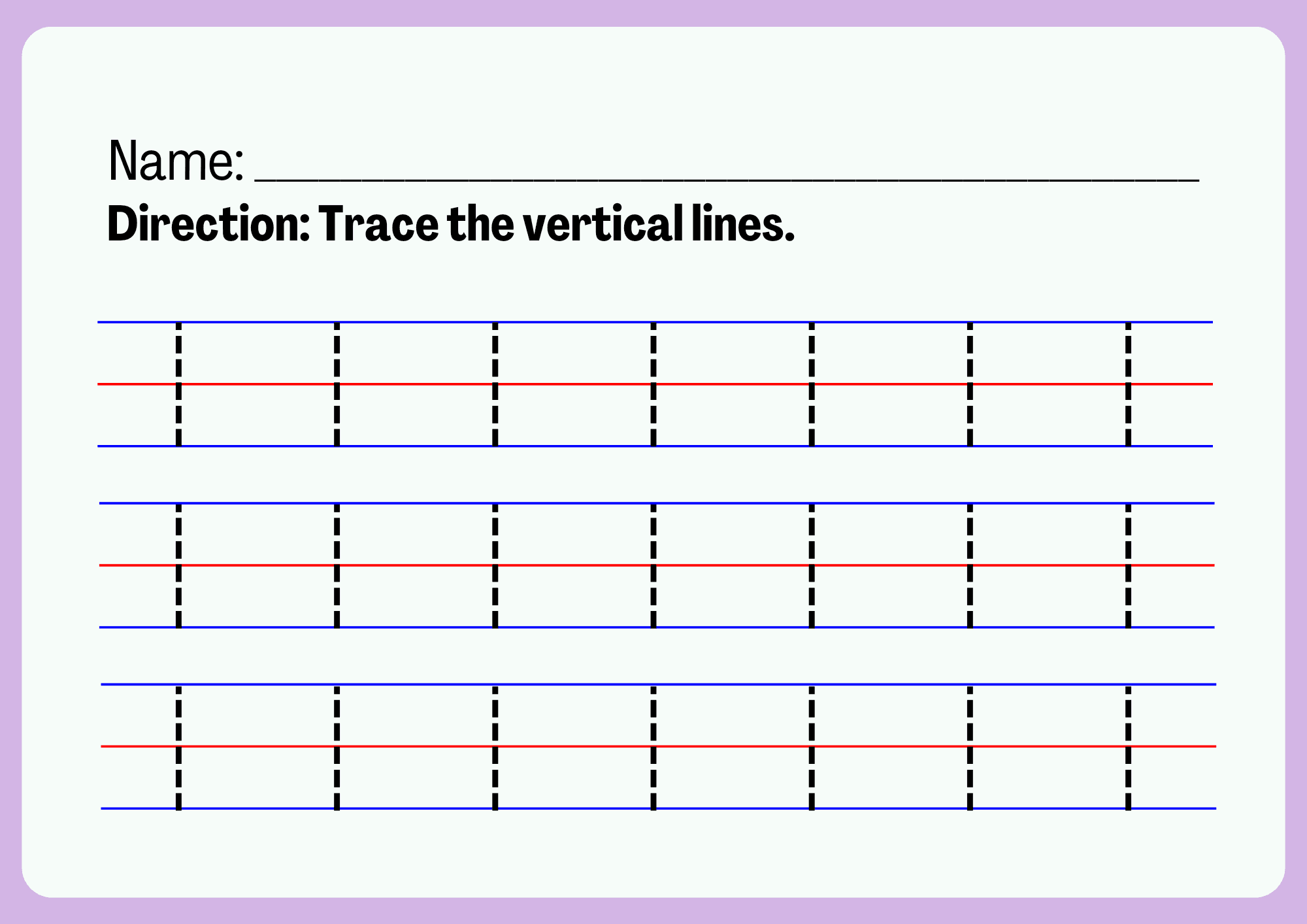 Tracing Straight Lines Worksheets