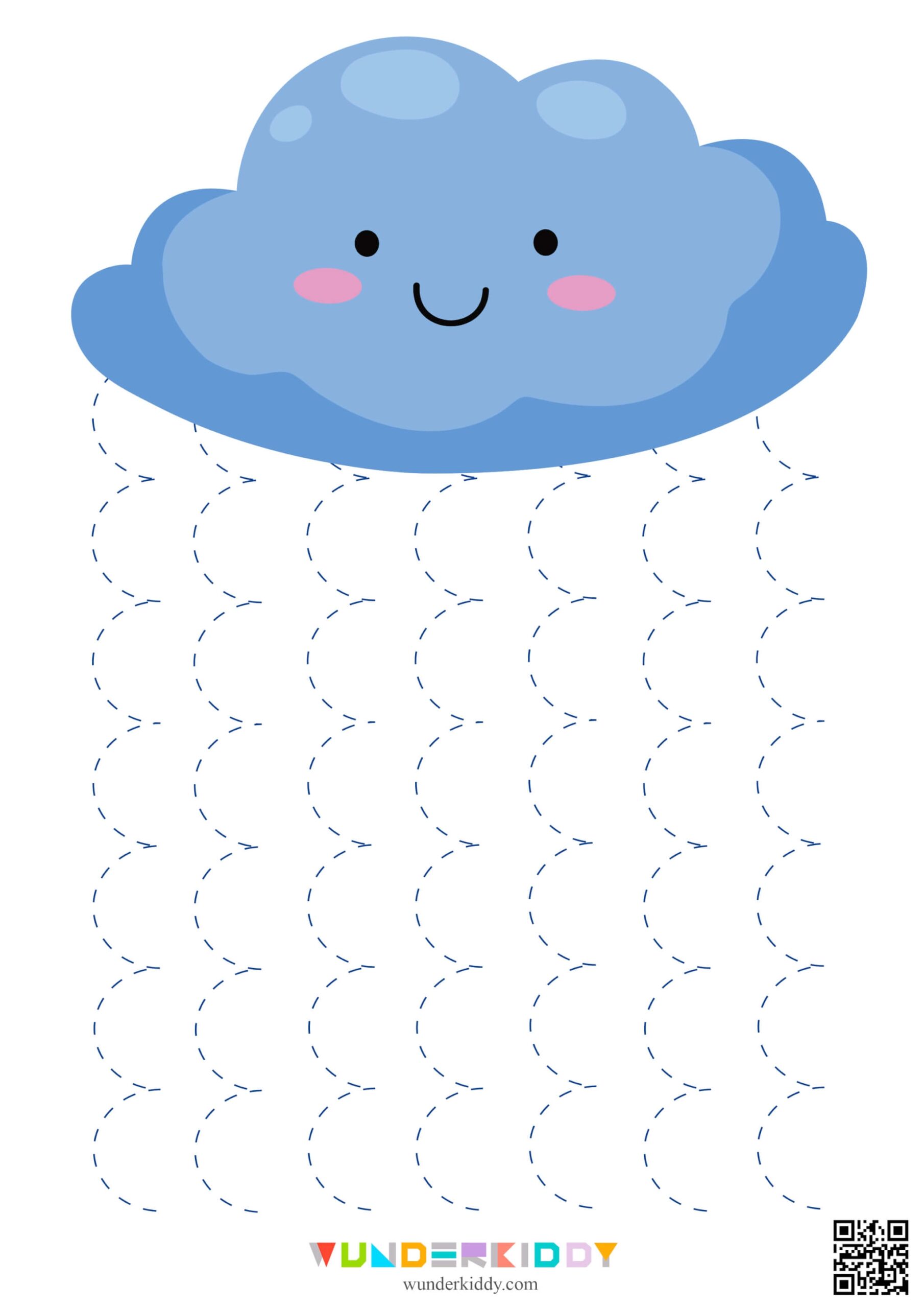 Simple Vertical Lines For Tracing Practice Worksheet Autumn Rain