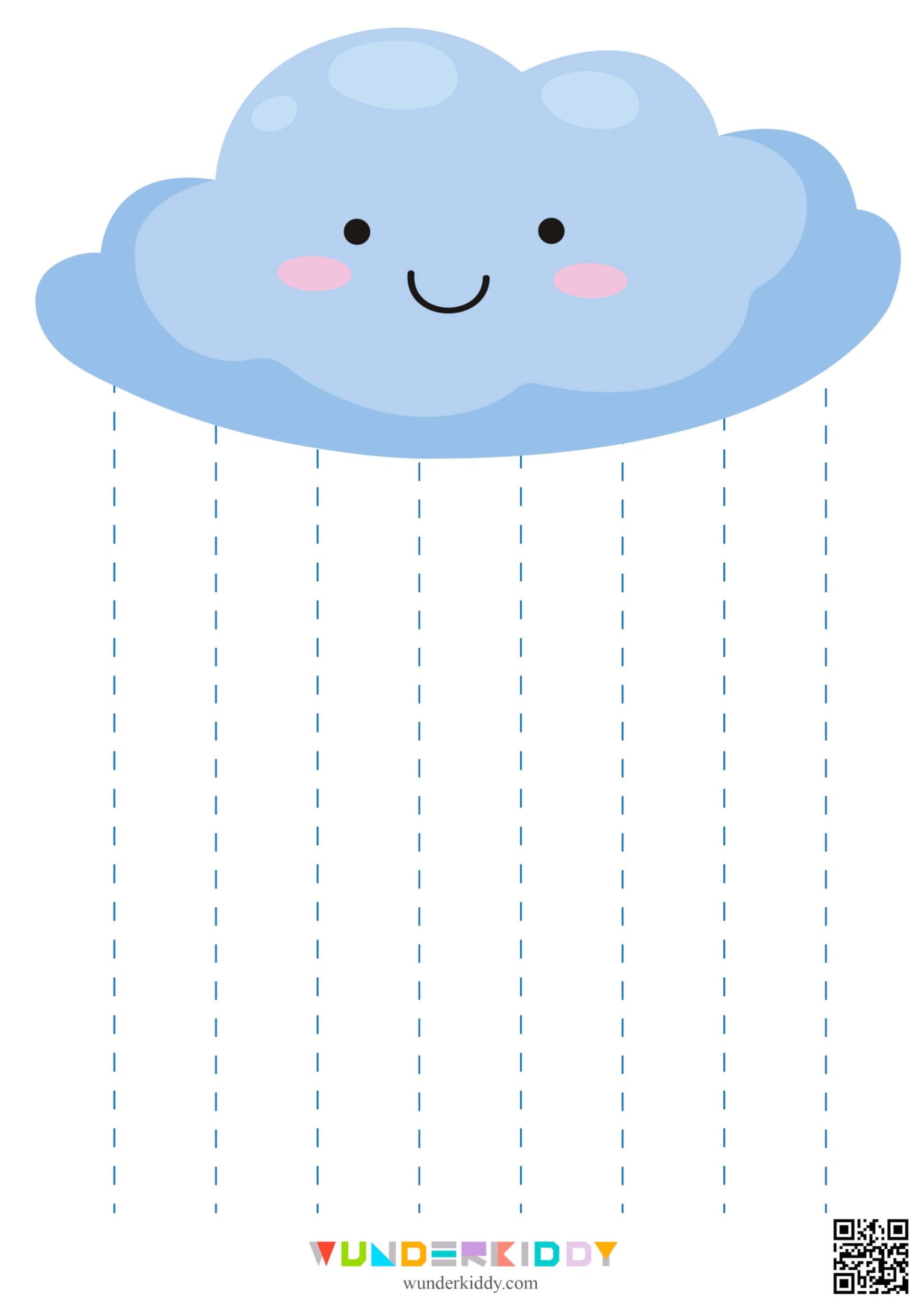 Simple Vertical Lines For Tracing Practice Worksheet Autumn Rain