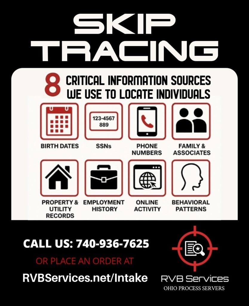 Skip Tracing In Ohio RVB Services LLC Process Servers