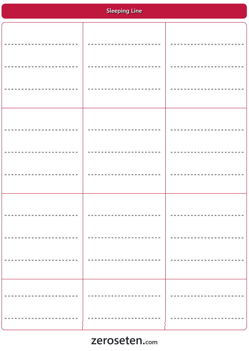 Sleeping Line Tracing Worksheet Archives Zero Se Ten Blog