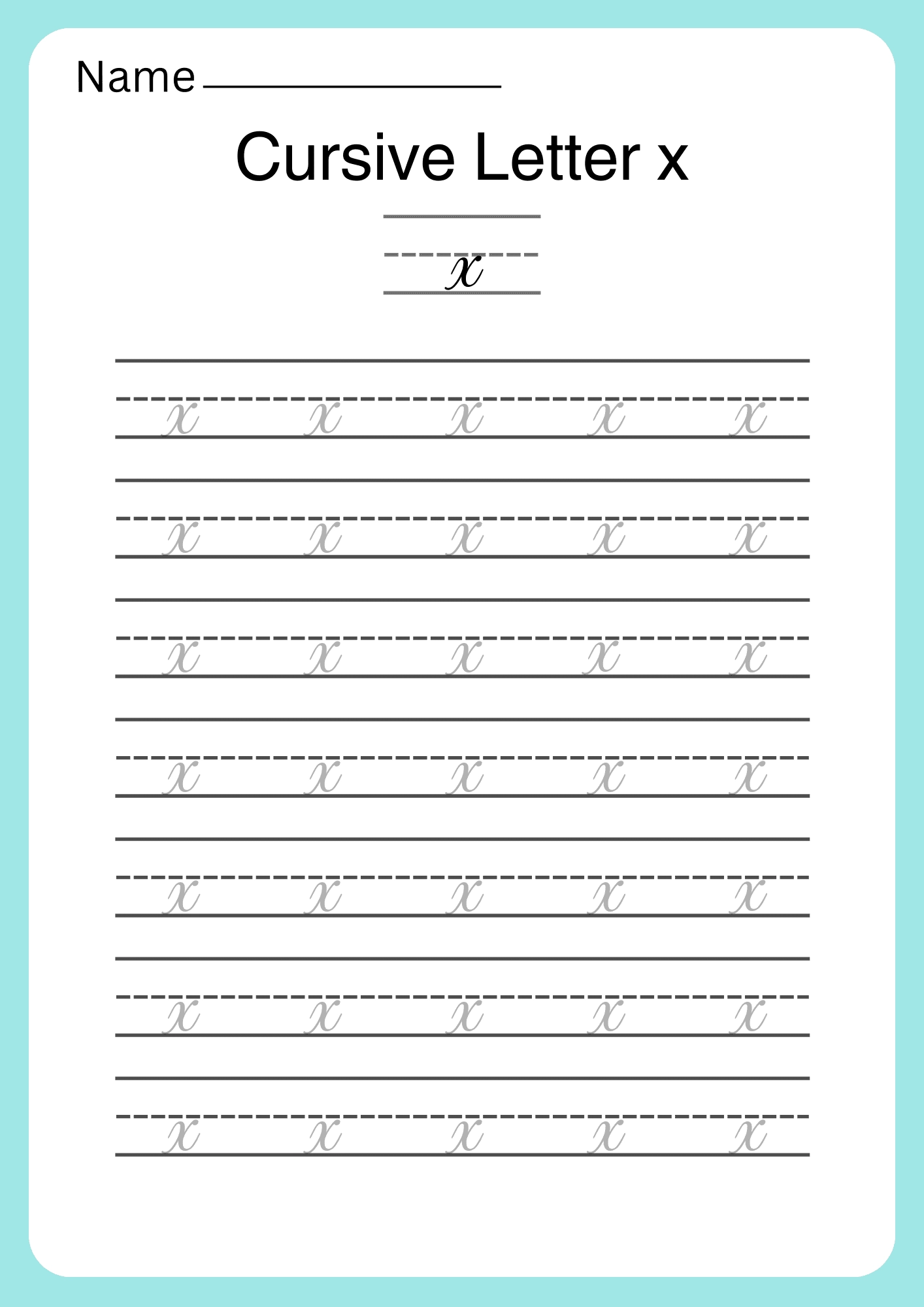 Small Letters Cursive Writing Worksheets A To Z