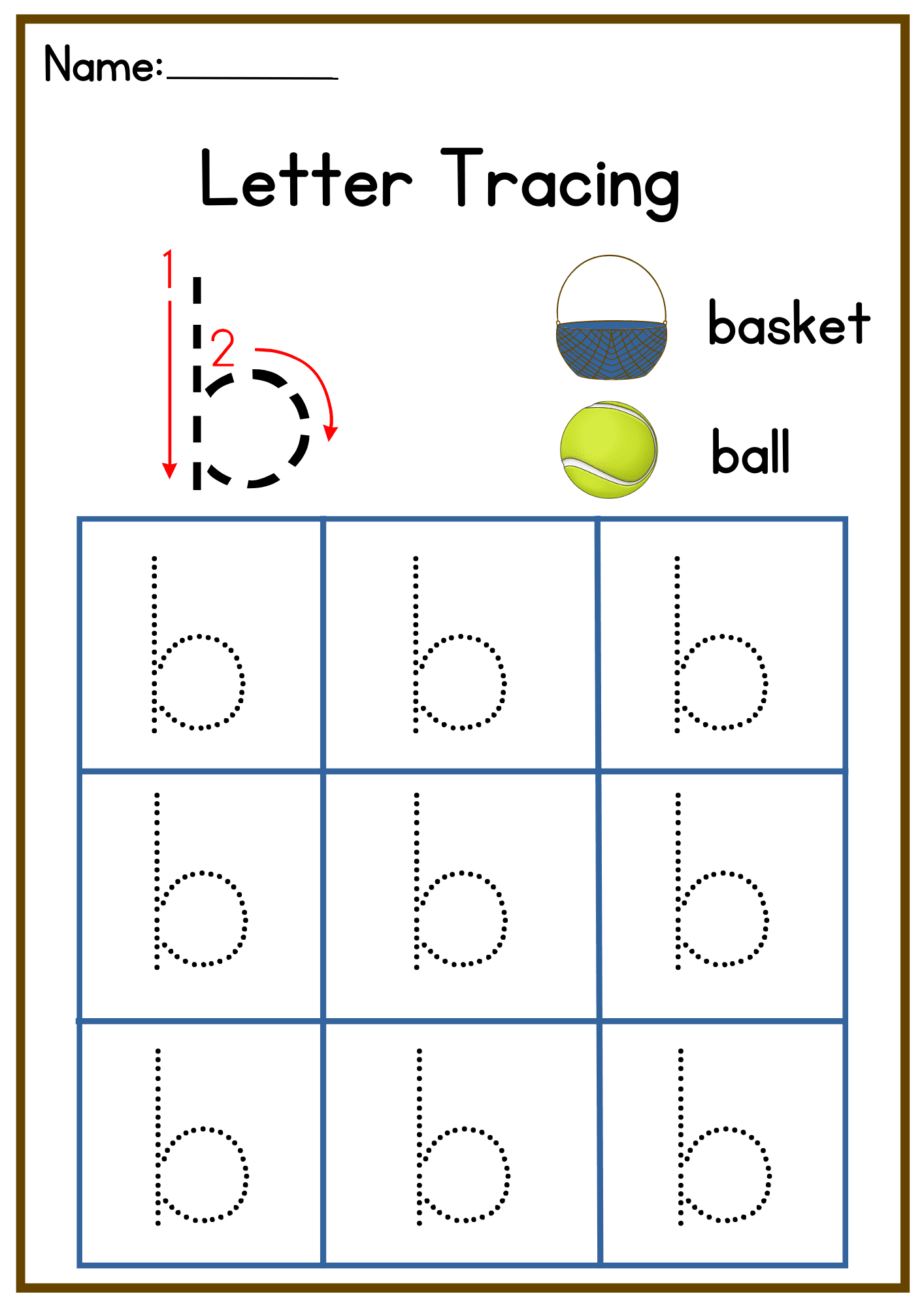 Small B Tracing Worksheet Small B Tracing Worksheet