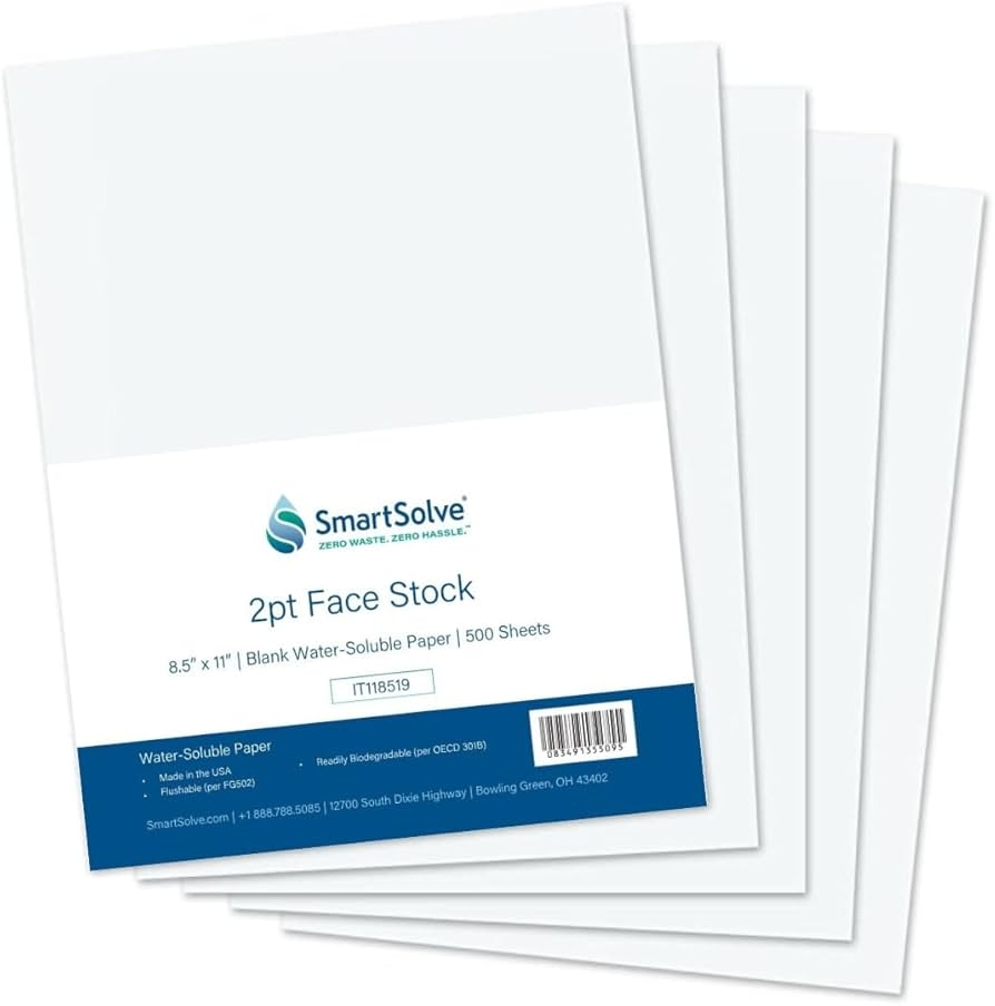 SmartSolve 2 Pt Water Soluble Bio Based Paper Dissolves Quickly In Water Biodegradable Eco Friendly Tracing Sewing Patterns Crafts Letter 
