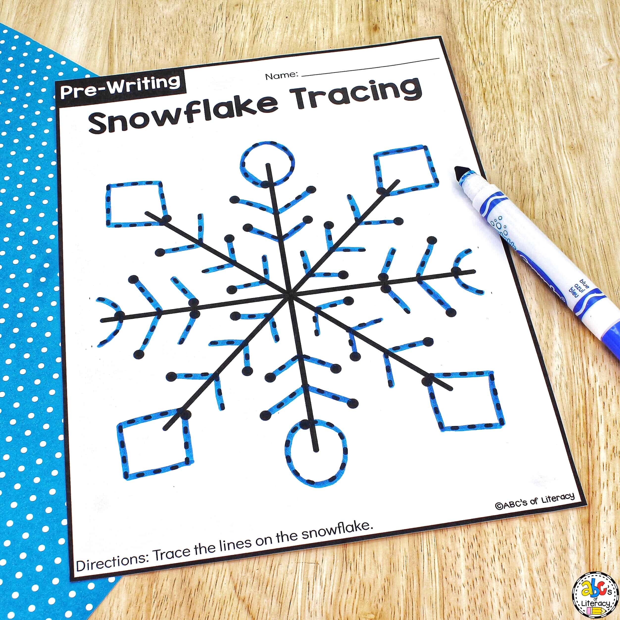 Snowflake Tracing Worksheets For Pre Writers
