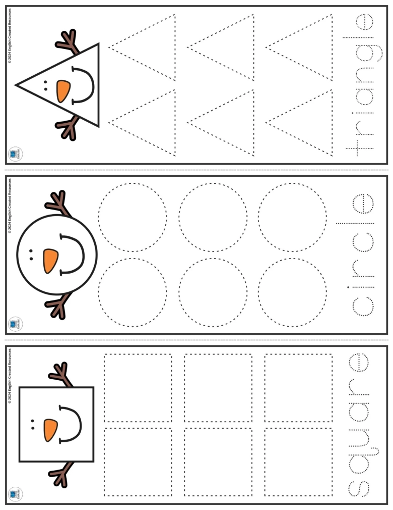 January Tracing Worksheets