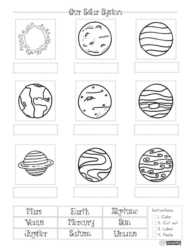 Planet Tracing Worksheets