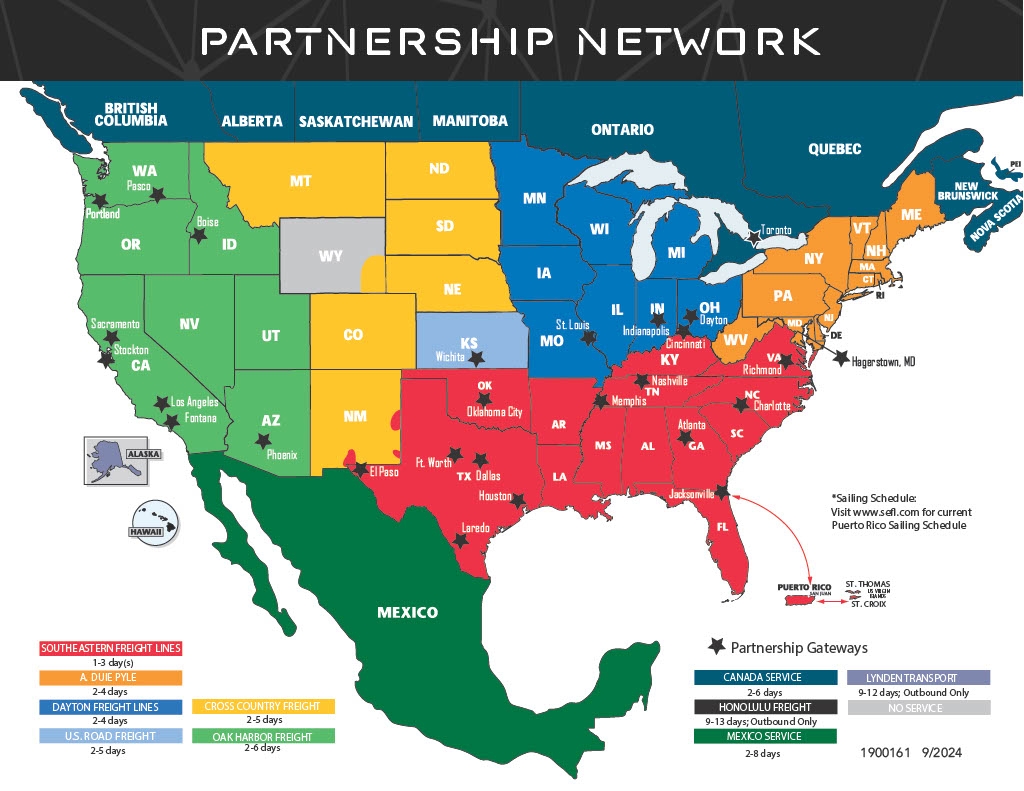 Southeastern Freight Lines National Partnerships