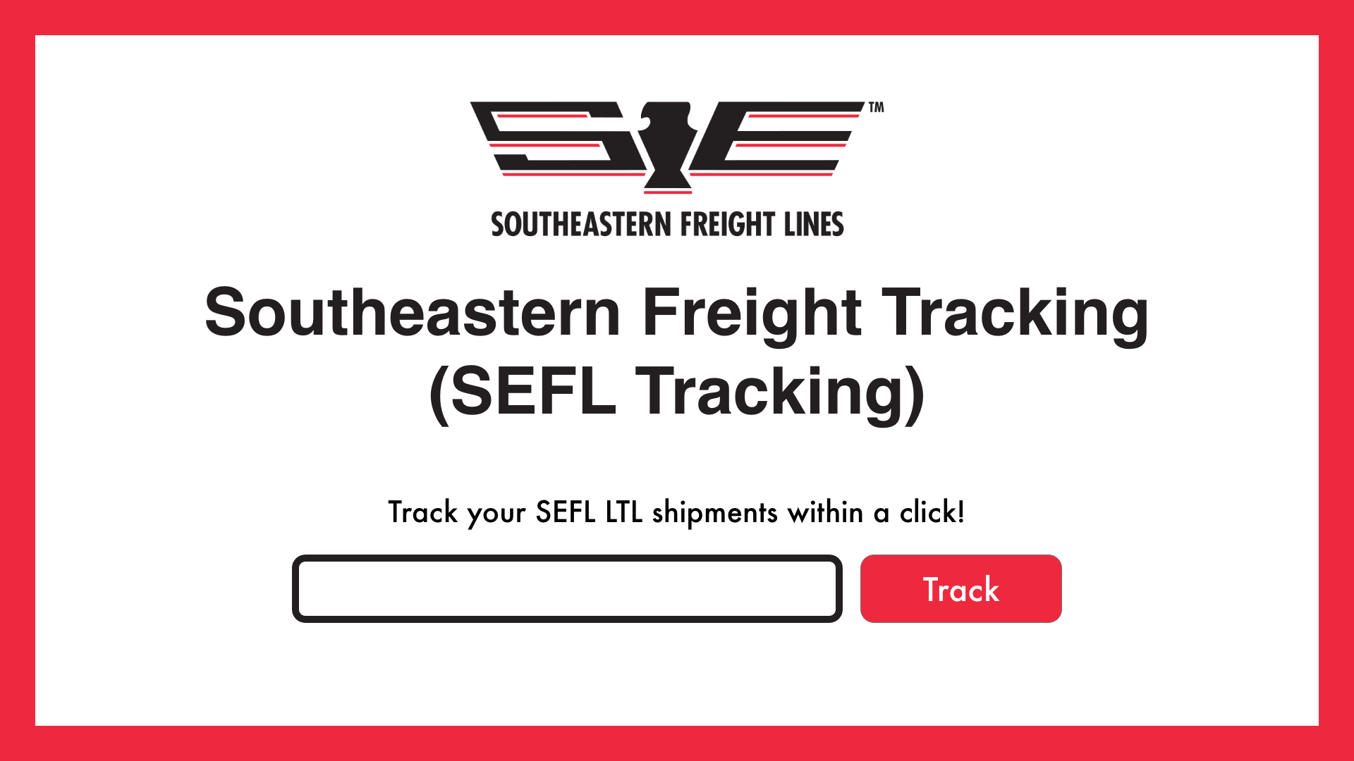 Southeastern Freight Tracking SEFL Tracking LBC TRACKING