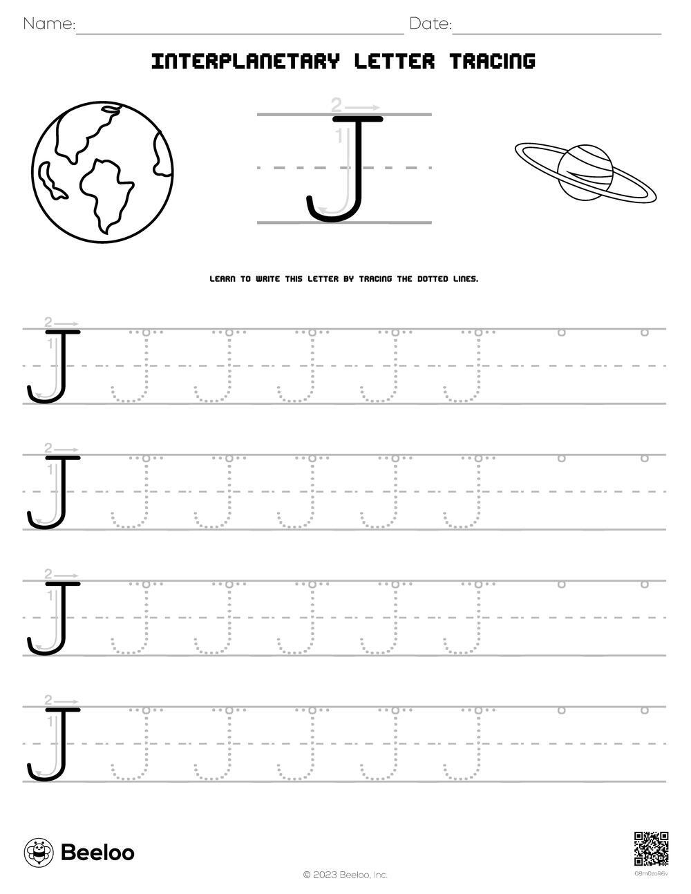 Space Tracing Worksheets
