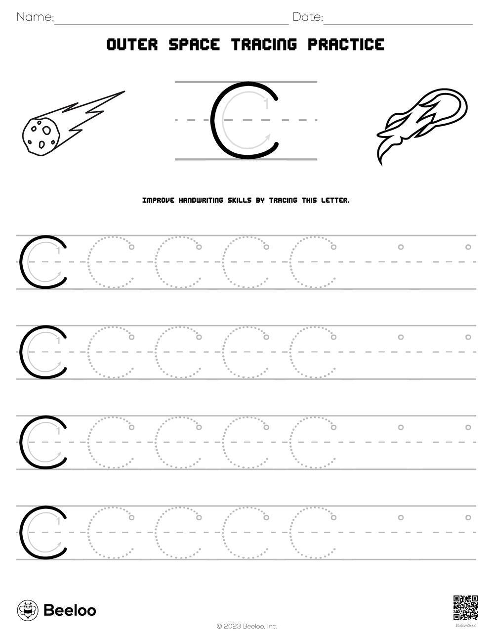 Space themed Word Tracing Worksheets Beeloo Printable Crafts And 
