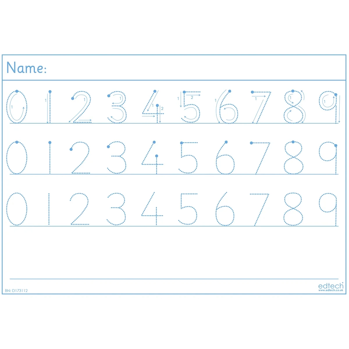 SPACERIGHT Number Tracing Boards 0 9 HE1642091 Hope