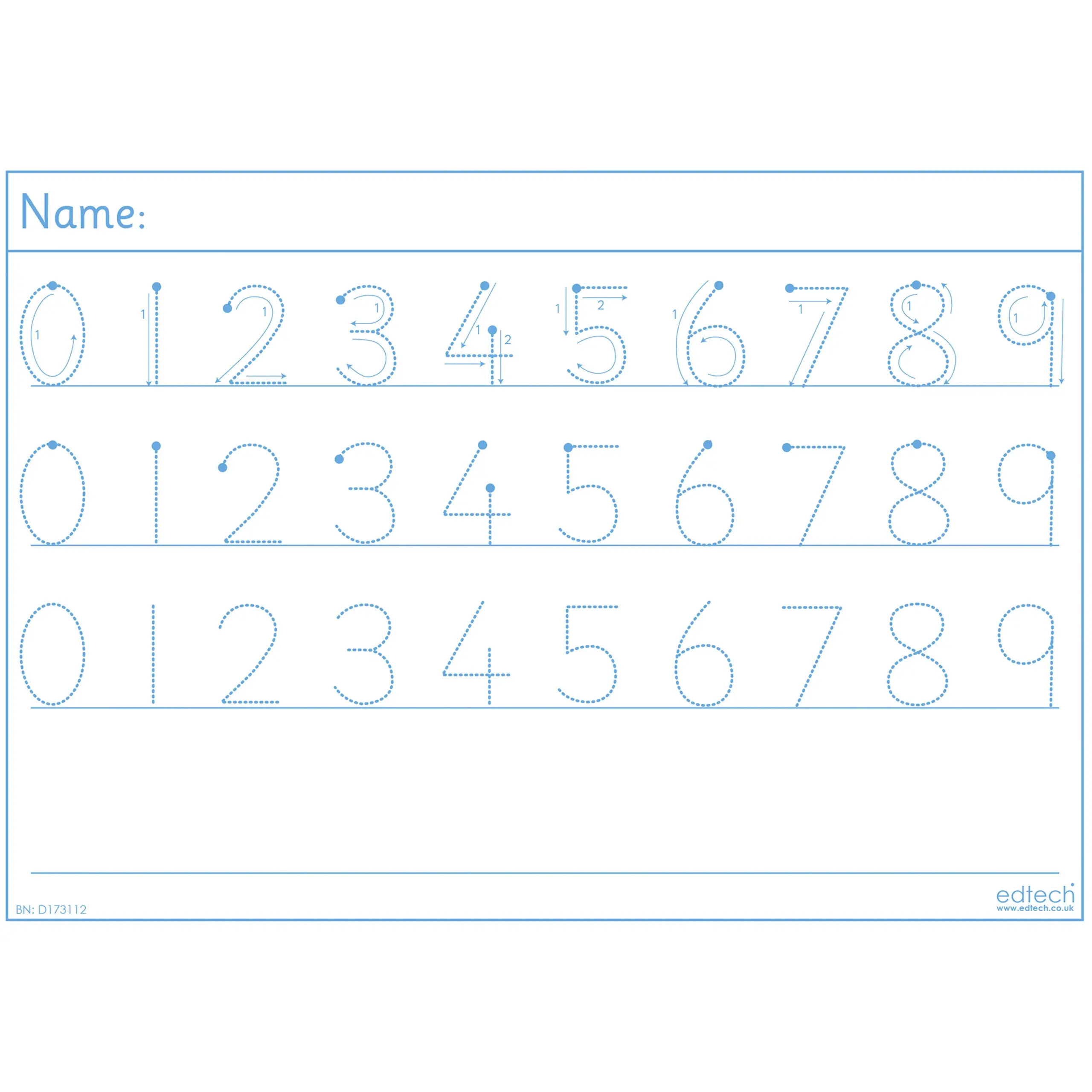 SPACERIGHT Number Tracing Boards 0 9 HE1642091 Hope