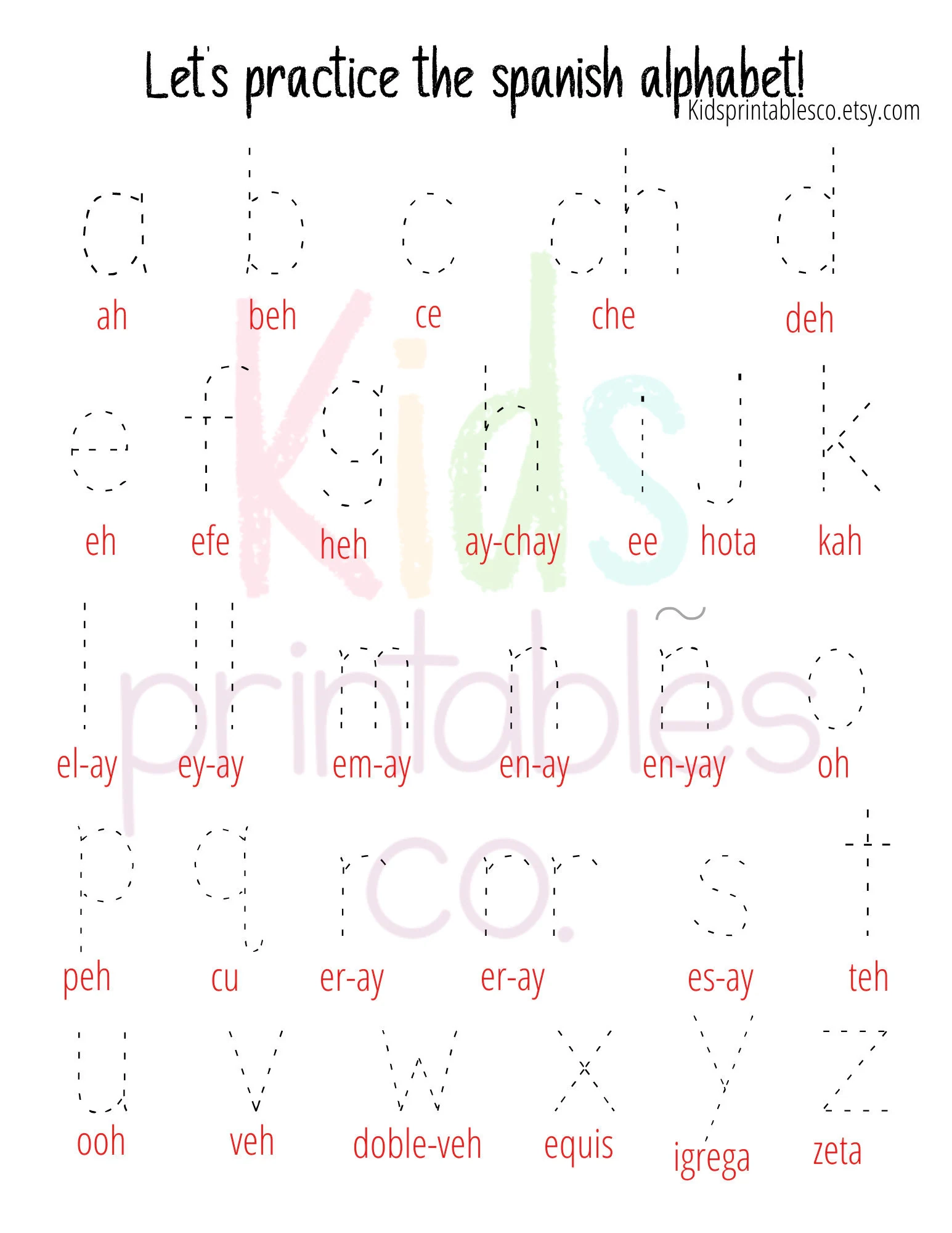 SPANISH Alphabet Tracing Letter Writing Practice Etsy Australia