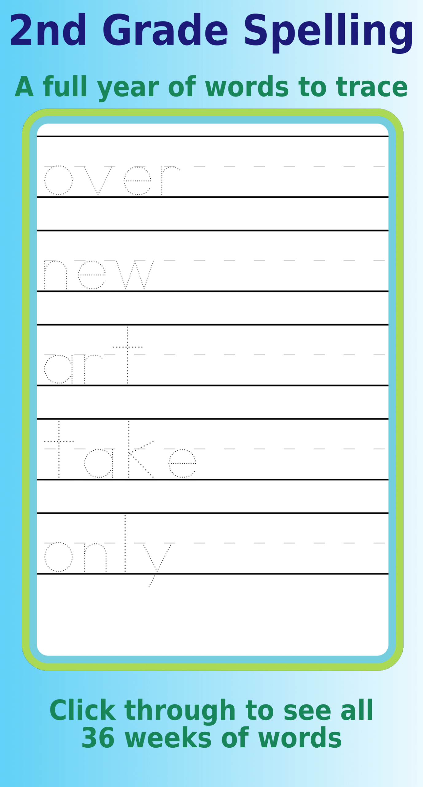 Spelling Word Tracing 2nd Grade PDF 