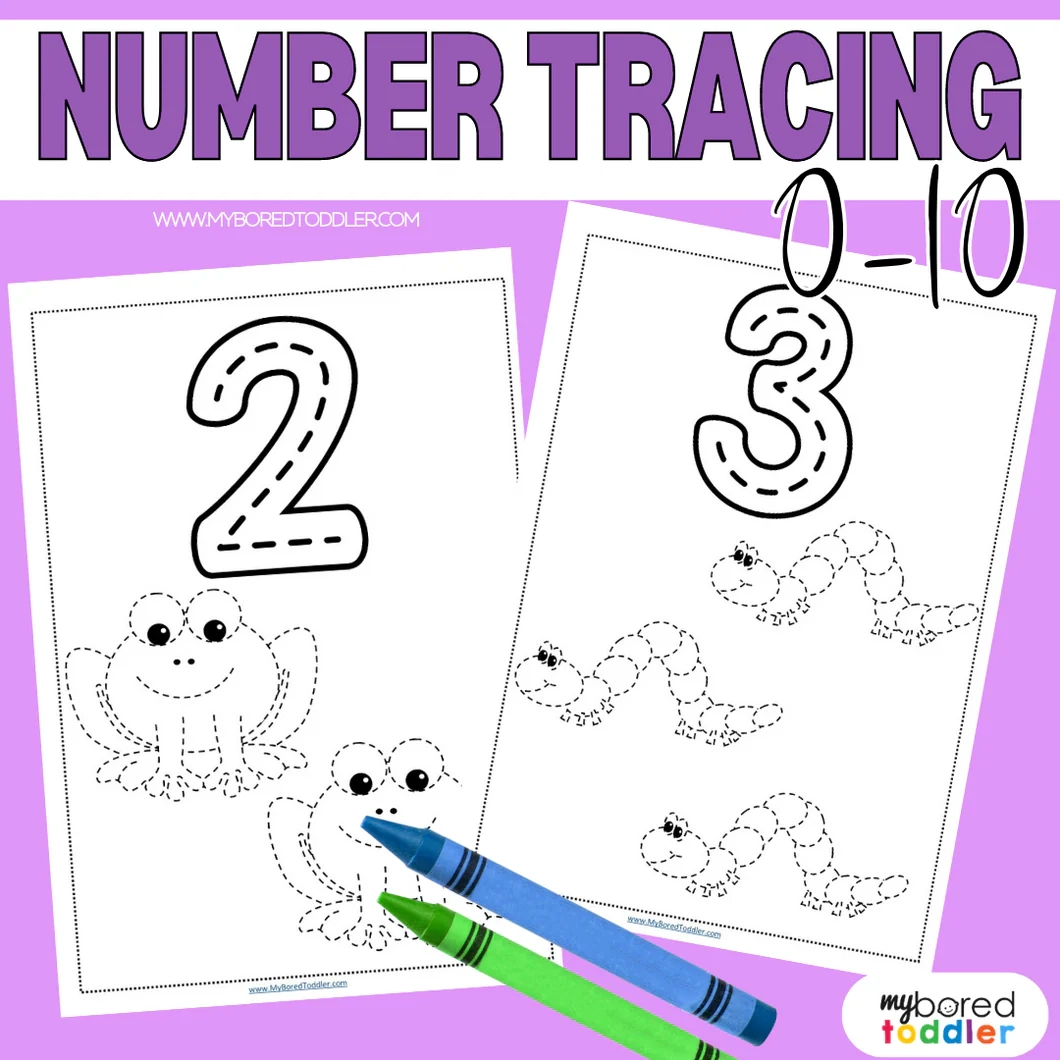 Spring Number Tracing Sheets 0 10 Black And White