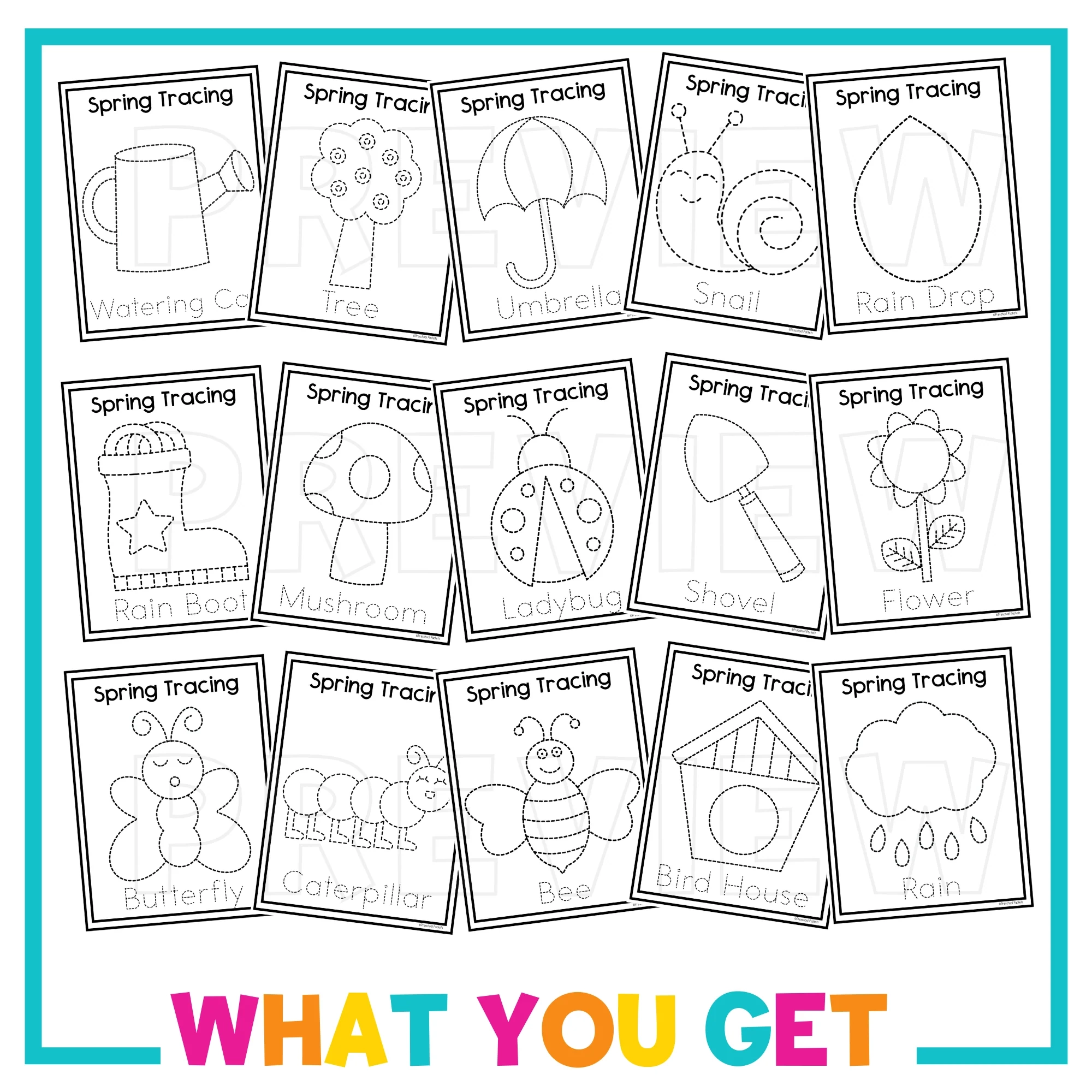 Spring Tracing Worksheets Preschool